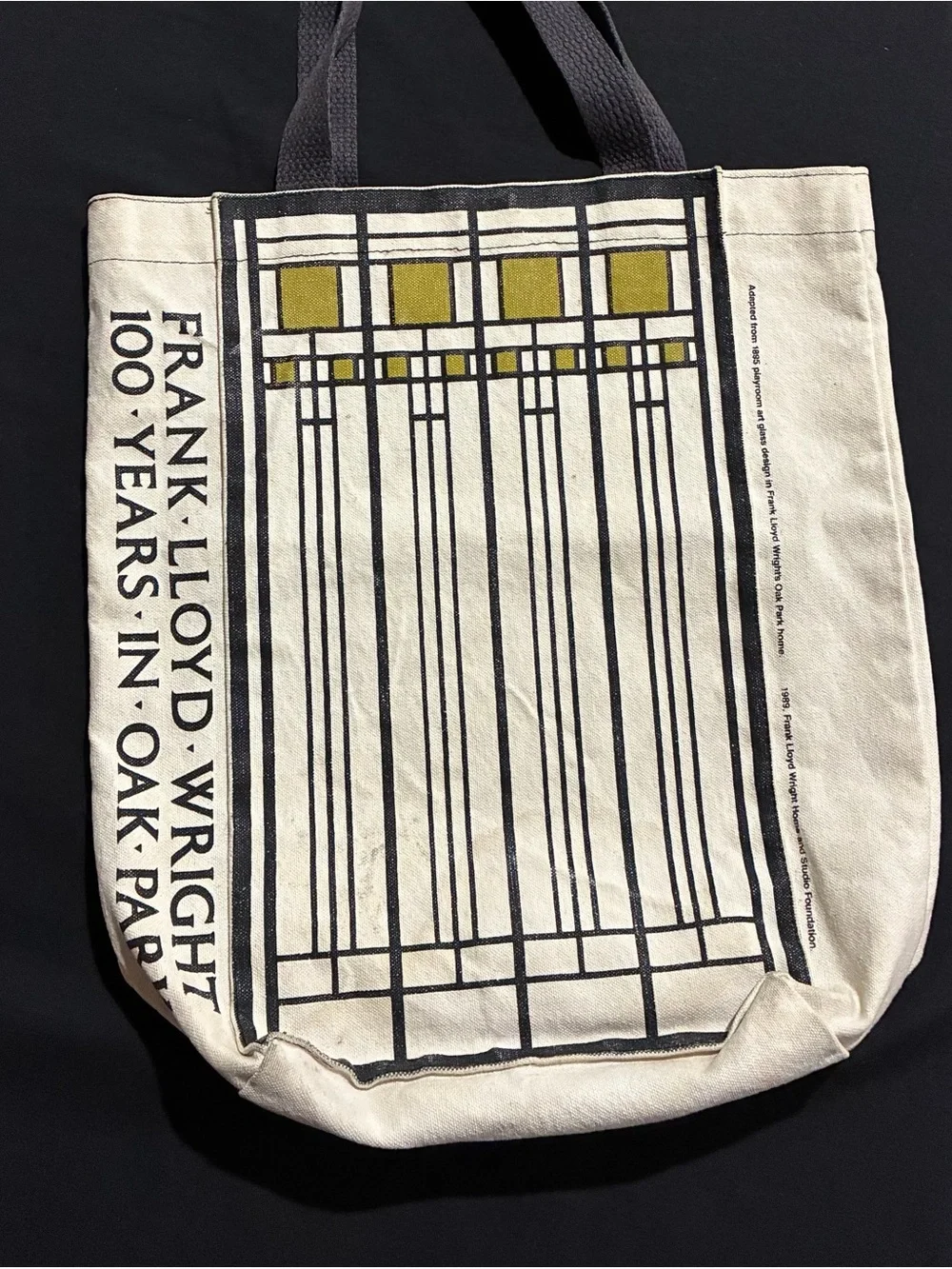 Vintage 1989 Frank Lloyd Wright Canvas Tote Bag